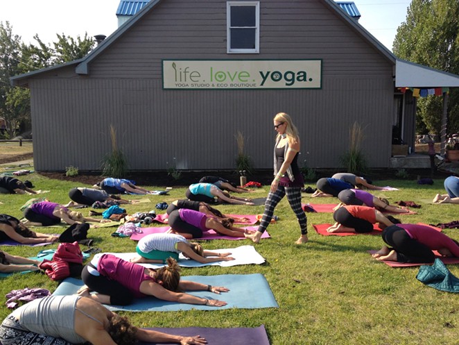 Easy flow yoga is even better outdoors!
