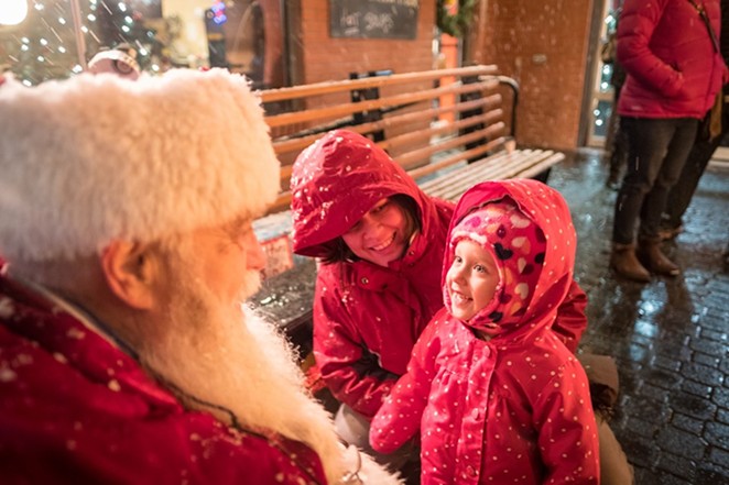 Santa Visits in Downtown Bend