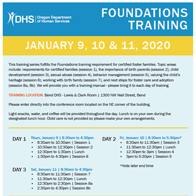 Foster Care Foundations Training