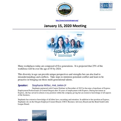 January HRACO Chapter Meeting