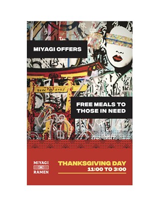 Free Thanksgiving Meal at Miyagi Ramen