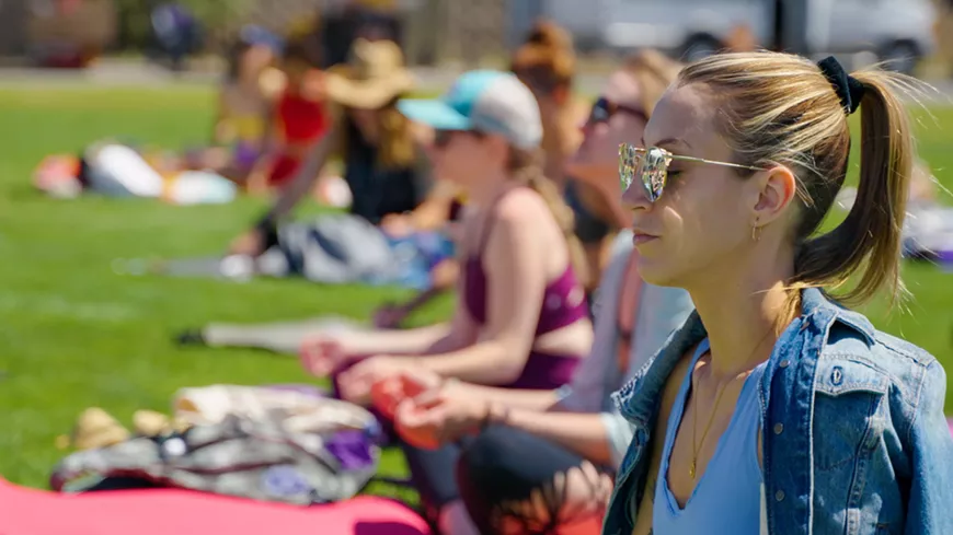 Sunrise meditation at the 2022 festival