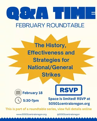 Image: 50501 Central Oregon Roundtable Series: General Strikes