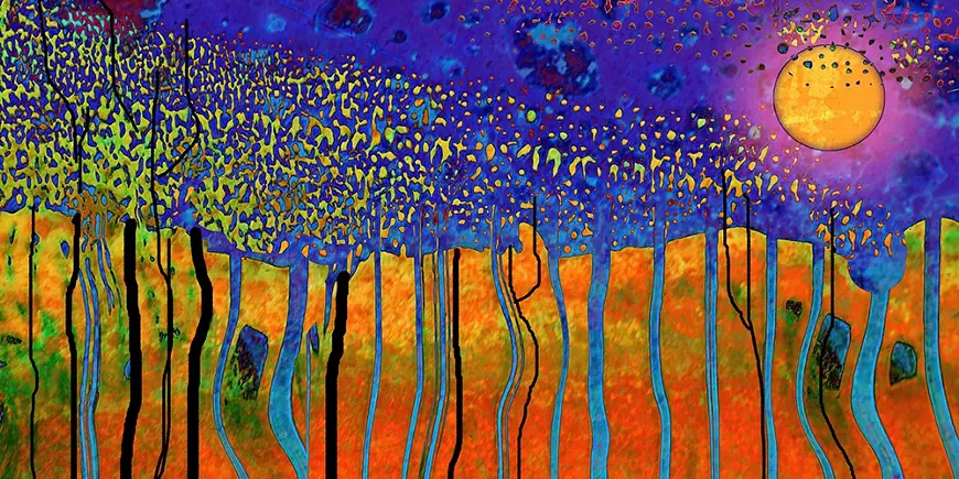 "Look Up" digital media printed on metal