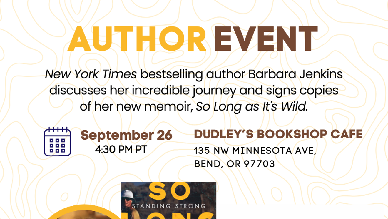 Author Event: 'So Long as It's Wild' by Barbara Jenkins