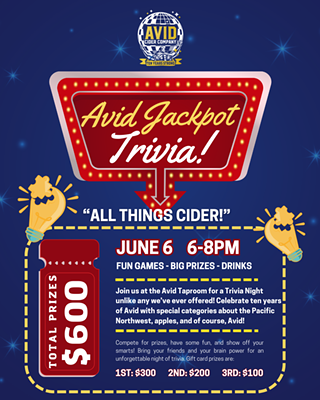 Image: Avid's Jackpot Trivia: "All Things Cider"