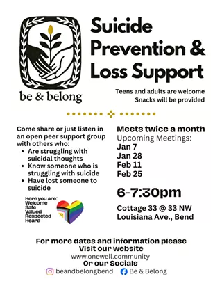 Image: Be & Belong: Suicide Prevention and Loss Support