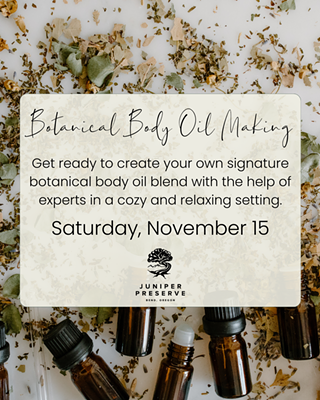 Image: Botanical Body Oil Making: Yarrow, Juniper & Beyond