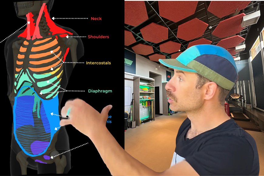 Dr. Andy Sabatier DPT uses clear language, relatable examples & research backed concepts to teach breathing performance.
