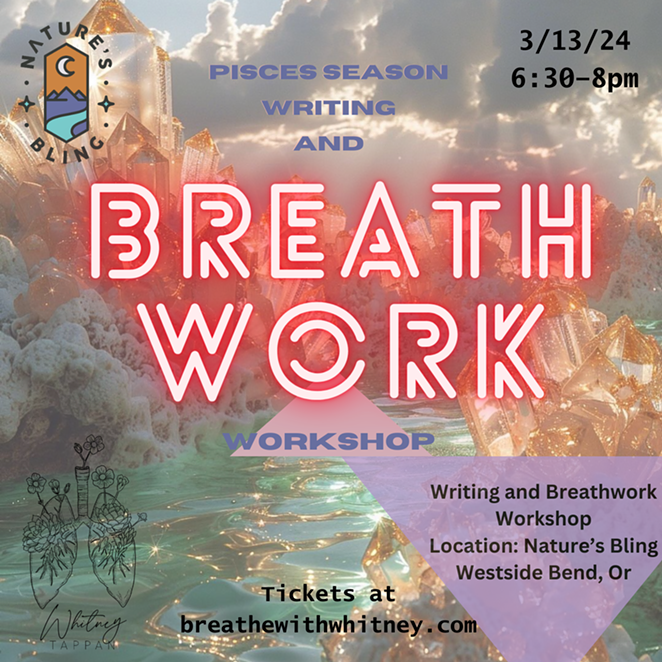 Breathwork with Writing workshop at Nature's Bling.