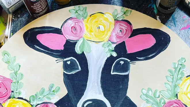 Image: Cute Cow Welcome Sign Paint Party