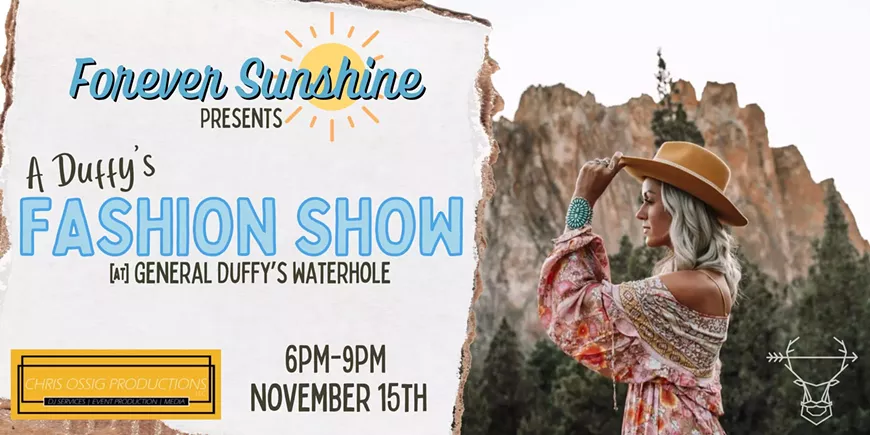 Join us at General Duffy's Waterhole for a night of fashion, friends and fun on November 15th from 6pm-8pm