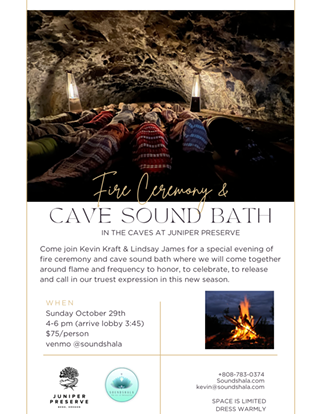 Image: Fire Ceremony and Cave Soundbath