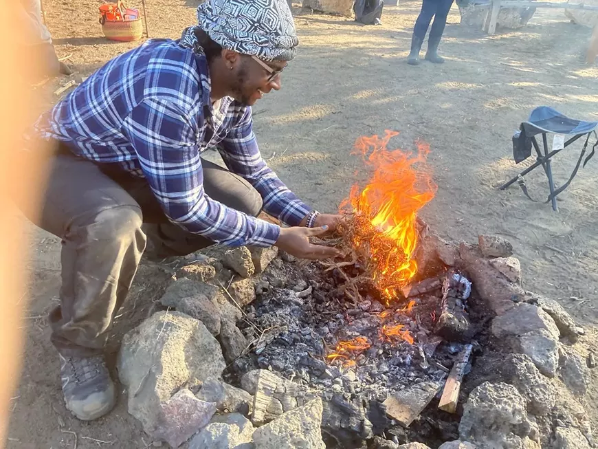 Fire by friction success!!