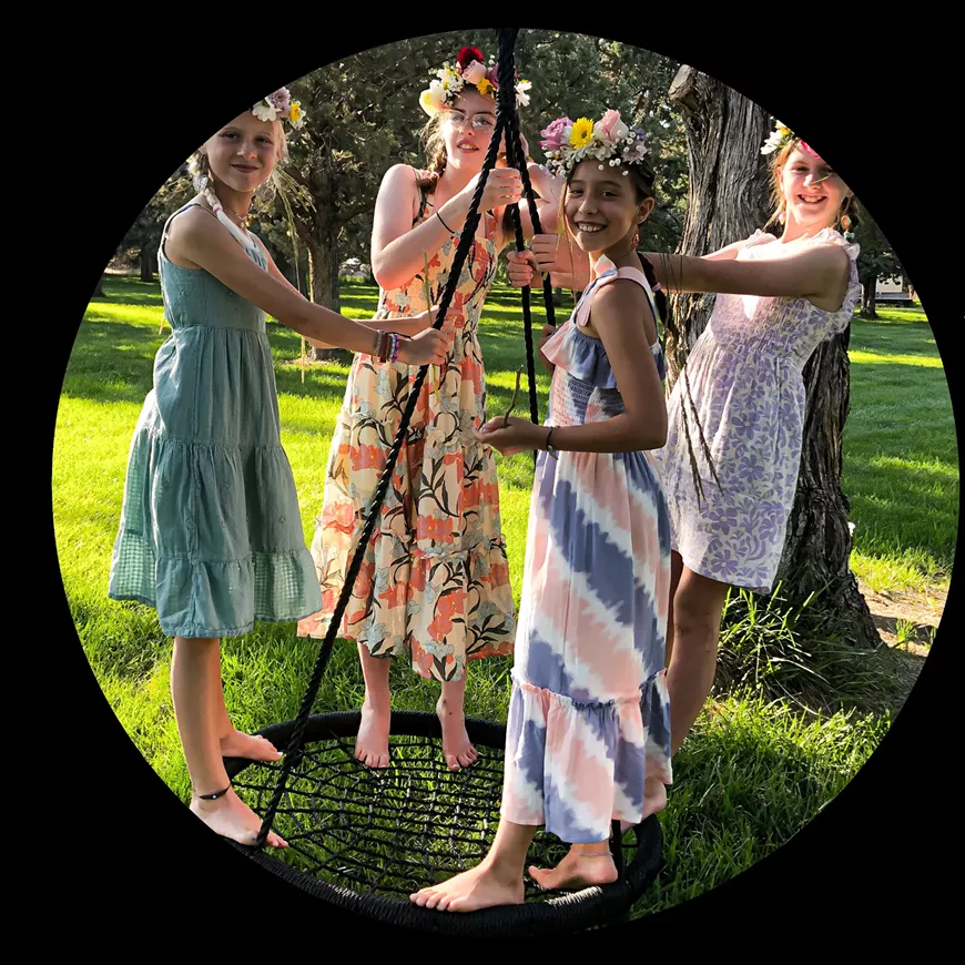 first moon gals on a swing