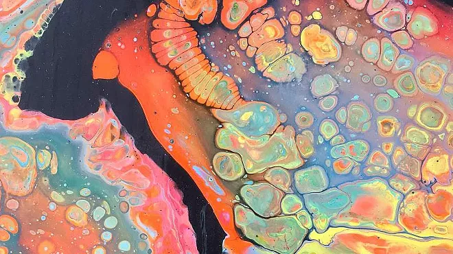 Image: Fluid Art: Rainbow Acrylic Pour