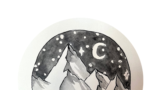 Image: INKTOBER pen and ink MOUNTAINSCAPES