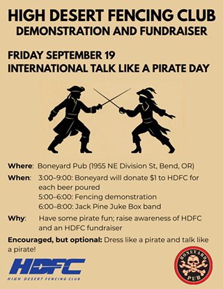 Image: International Talk Like A Pirate High Desert Fencing Club Demonstration & Fundraiser
