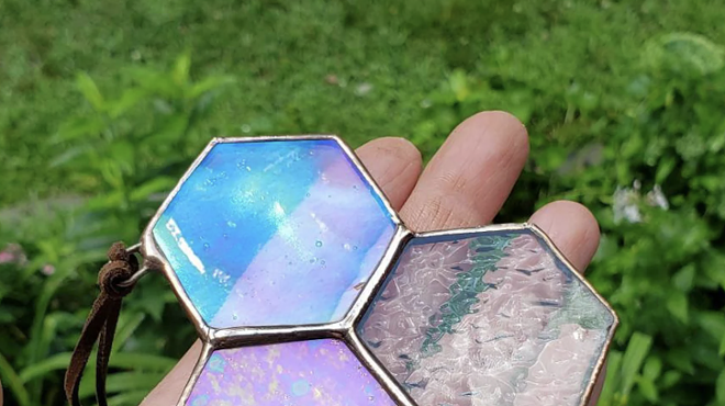 Image: Intro to Stained Glass: Honeycomb Suncatcher