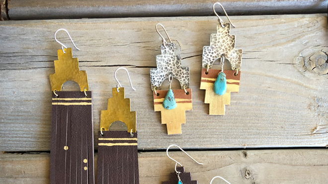 Image: Jewelry Class - Learn to Make Leather + Metal Earrings