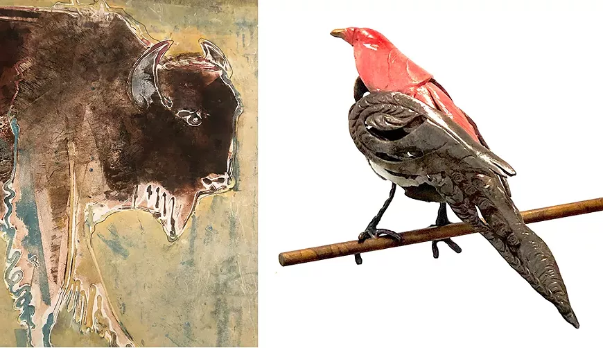 Buffalo Monoprint, "Of Flight and Freedom" sculpture