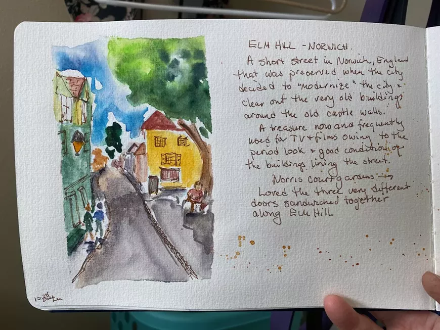A sketch from Lee Kellogg's travel journal