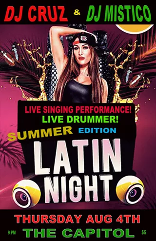 Image: Latin Night - DJ Cruz and DJ Mistico - Live Performer and Live Drummer