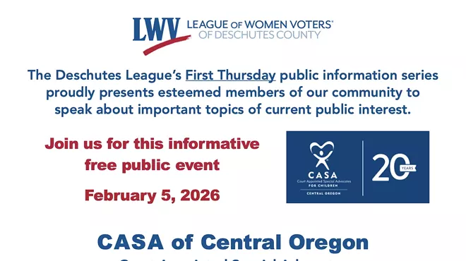 Image: League of Women Voters of Deschutes County First Thursday Public Information Meeting
