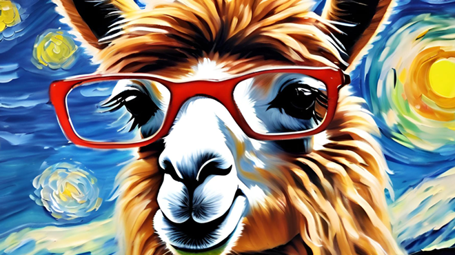 Image: Lets Paint Art Class - Nerdy Lama