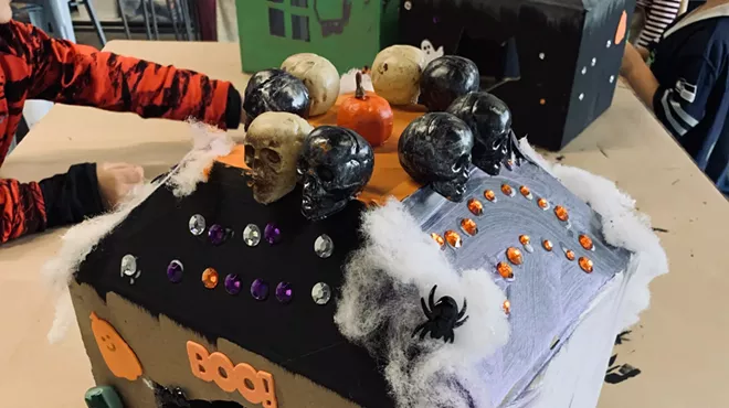 Image: Make + Brunch Haunted Dog Houses