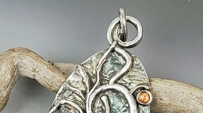 Image: Metal Clay - Dichroic Glass Pendant