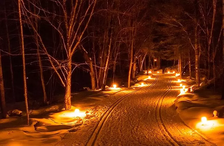 Candlelit Snowy Trails