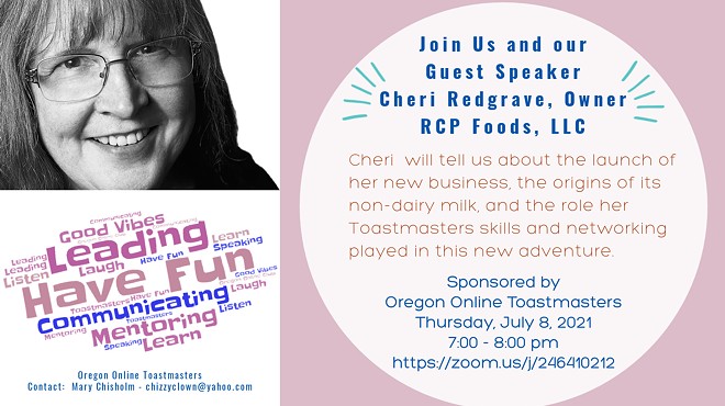 Oregon Online Toastmasters Presents Speaker Cheri Redgrave