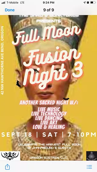Image: Oregon Sustain Jhana & Jhana Sound Present Full Moon Fusion Night 3