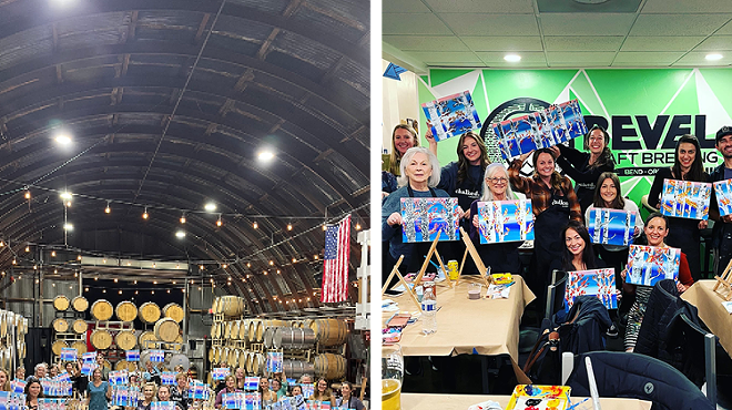 Image: Paint and Sip at Austin Mercantile
