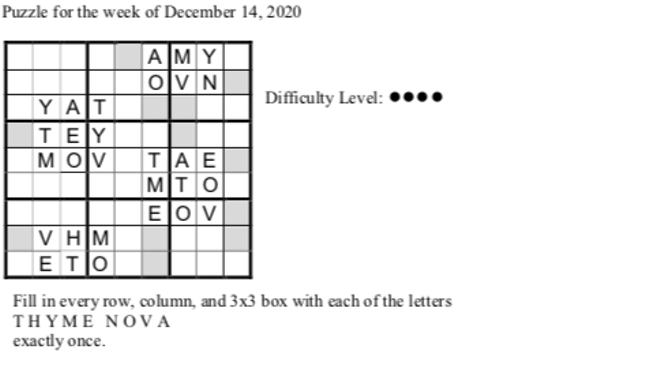 Pearl's Puzzle- Week of Dec. 14