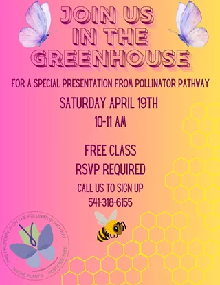 Image: Pollinator Pathway Class in The Greenhouse
