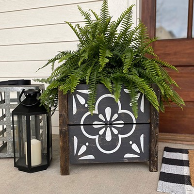 One of the many porch planters that are available to personalize!