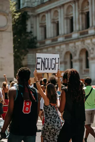 Image: Protest at Peace Corner