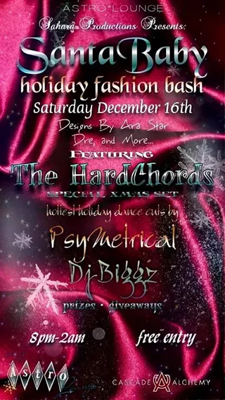 Image: SantaBaby Fashion Bash w/ The HardChords, PsyMetrical, DJ Biggs