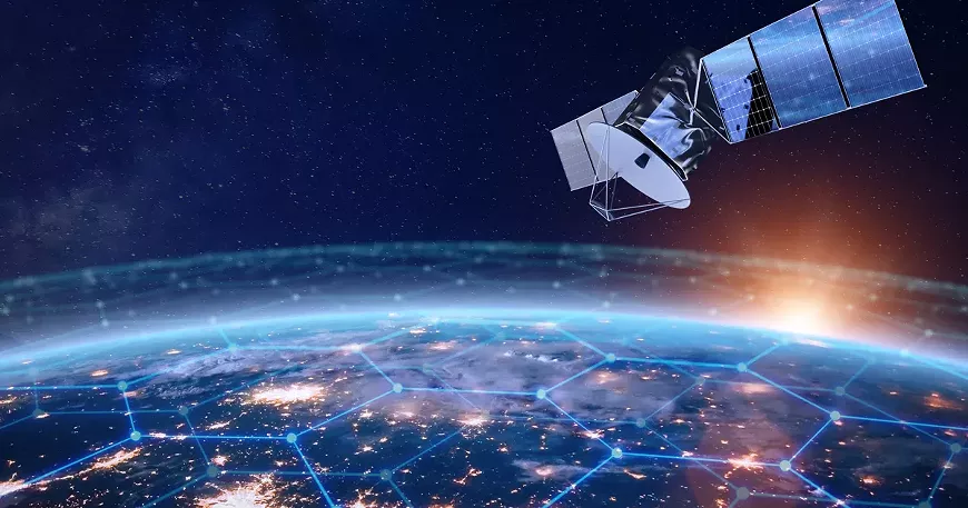 graphic of satellite in space
