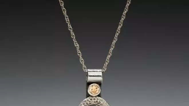 Image: Silver Metal Clay with Natural Stones, Pendant or Earrings