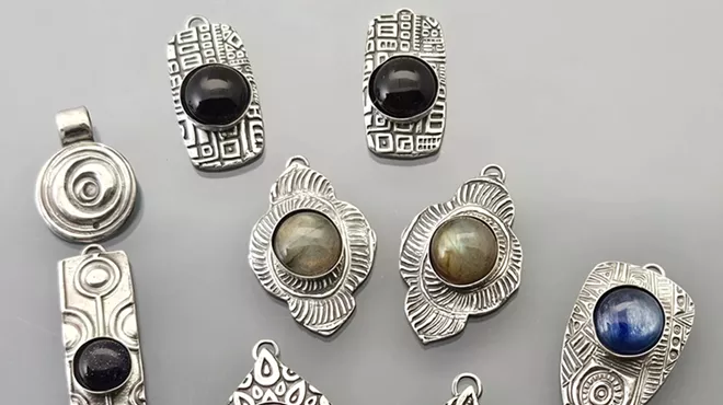 Image: Silver Metal Clay with Natural Stones