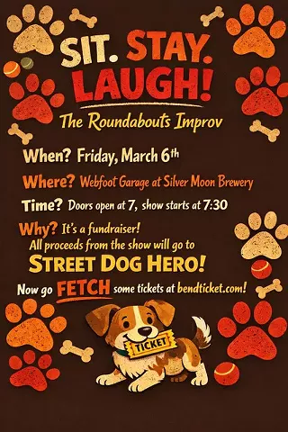 Image: Sit, Stay, Laugh - The Roundabouts Improv - Fundraiser for Street Dog Heros