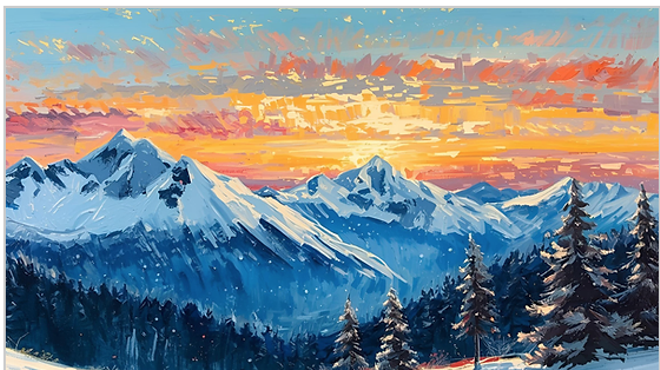 Image: Snow Capped Sunrise Paint & Sip