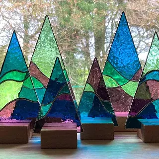 Image: Stained Glass 101 - Northern Lights Fir Trees