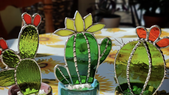 Image: Stained Glass 101 - Potted Cactus Plants *2 Day Workshop