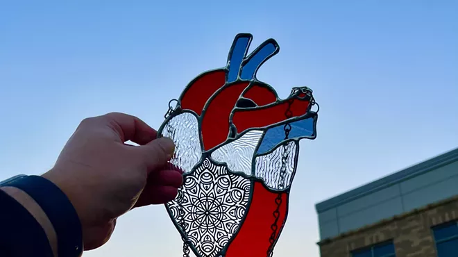 Image: Stained Glass Assembly, Bleeding Heart