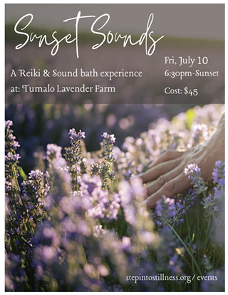 Image: Sunset Sounds: A Lavender & Reiki infused Sound Bath