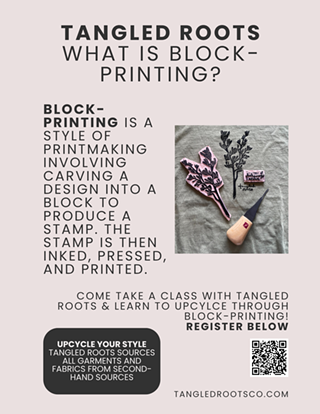 Image: Tangled Roots Blocking Printing Class